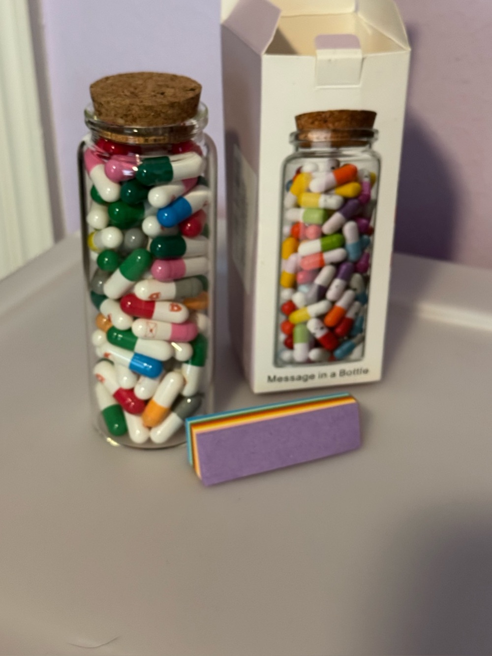 Message in a Bottle Capsule Jar with paper for positives notes